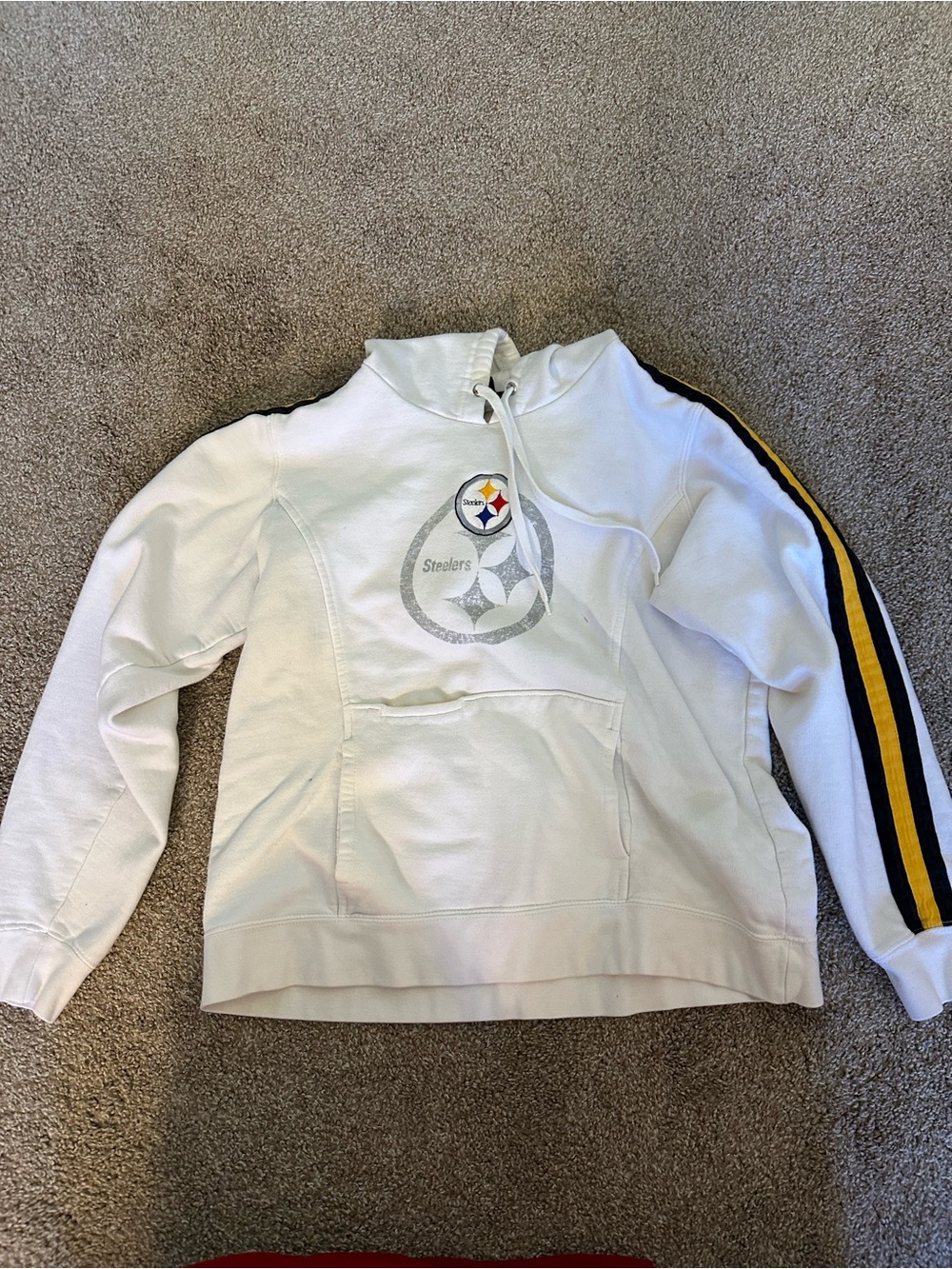 NFL Women's White Hoodie with Black Logo Tag